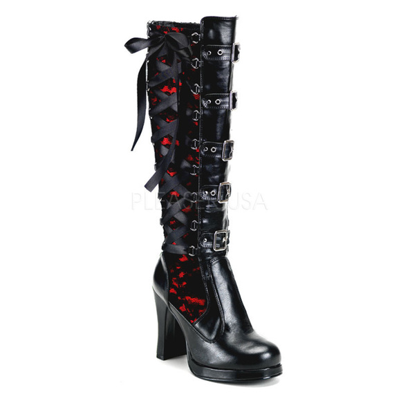 Gothic Platform Lace Up High Heel Boots - Picture 5 of 5